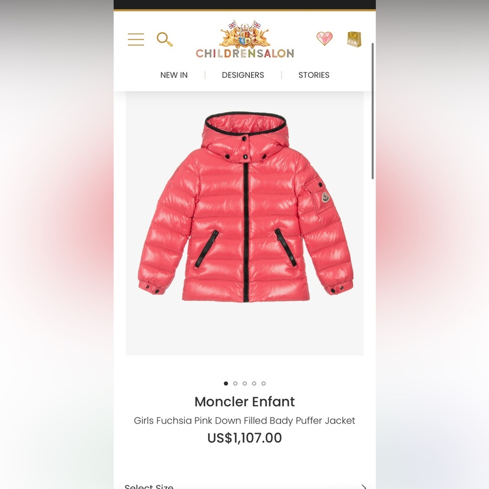 Moncler Vibrant Coral Hooded Jacket